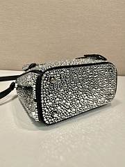 Bagsaaa Prada Galleria satin mini-bag with black crystals - 20*14.5*9.5cm - 4