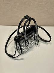 Bagsaaa Prada Galleria satin mini-bag with black crystals - 20*14.5*9.5cm - 3