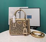 	 Bagsaaa Prada Galleria satin mini-bag with platinum crystals - 20*14.5*9.5cm - 1