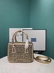 	 Bagsaaa Prada Galleria satin mini-bag with platinum crystals - 20*14.5*9.5cm - 6