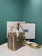 	 Bagsaaa Prada Galleria satin mini-bag with platinum crystals - 20*14.5*9.5cm - 3