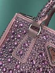 	 Bagsaaa Prada Galleria satin mini-bag with pink crystals - 20*14.5*9.5cm - 4
