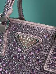 	 Bagsaaa Prada Galleria satin mini-bag with pink crystals - 20*14.5*9.5cm - 3