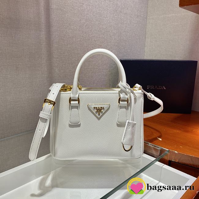 	 Bagsaaa Prada Galleria Saffiano leather white mini-bag - 20x15x9.5cm - 1