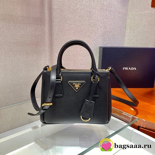 	 Bagsaaa Prada Galleria Saffiano leather black mini-bag - 20x15x9.5cm - 1