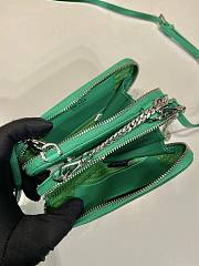 Bagsaaa Prada Embellished satin and leather mini pouch green - 15x10x5cm - 3