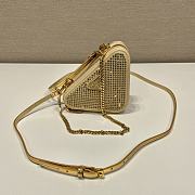 	 Bagsaaa Prada Embellished satin and leather mini pouch gold - 15x10x5cm - 2
