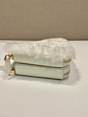 Bagsaaa Prada Shearling and Saffiano leather mini-pouch white - 15x10x5cm - 4
