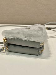 	 Bagsaaa Prada Shearling and Saffiano leather mini-pouch grey - 15x10x5cm - 6