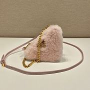 	 Bagsaaa Prada Shearling and Saffiano leather mini-pouch pink - 15x10x5cm - 6