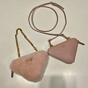 	 Bagsaaa Prada Shearling and Saffiano leather mini-pouch pink - 15x10x5cm - 5