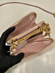 	 Bagsaaa Prada Shearling and Saffiano leather mini-pouch pink - 15x10x5cm - 4