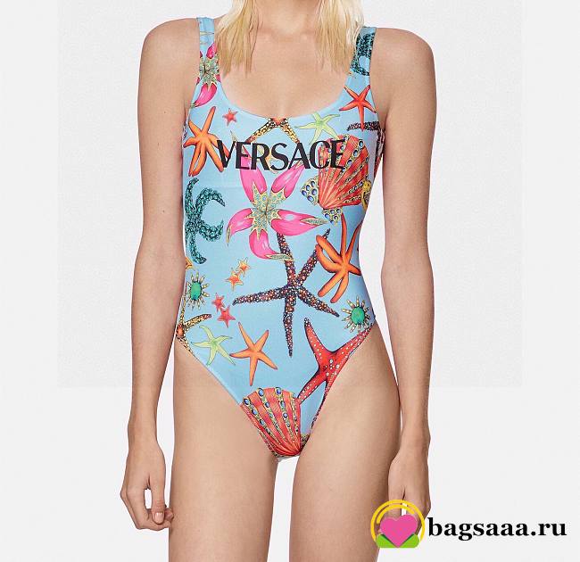 Bagsaaa Versace Tresor De La Mer One-Piece Swimsuit Azzurro Multicolor - 1