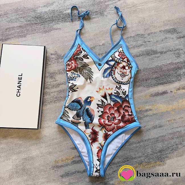 Bagsaaa Chanel Vintage Blue One Piece Swimsuit - 1