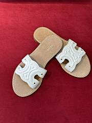 Bagsaaa Celine White Leather Slides - 1