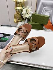 	 Bagsaaa Gucci Women's Interlocking G cut-out slide sandal brown - 2