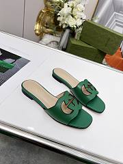 	 Bagsaaa Gucci Women's Interlocking G cut-out slide sandal green - 3