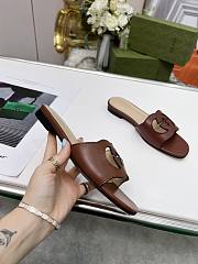 	 Bagsaaa Gucci Women's Interlocking G cut-out slide sandal dark brown - 5