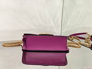 	 Bagsaaa Valentino Garavani Locò Small Shoulder Bag in darrk pink Leather 27x13x6cm - 4