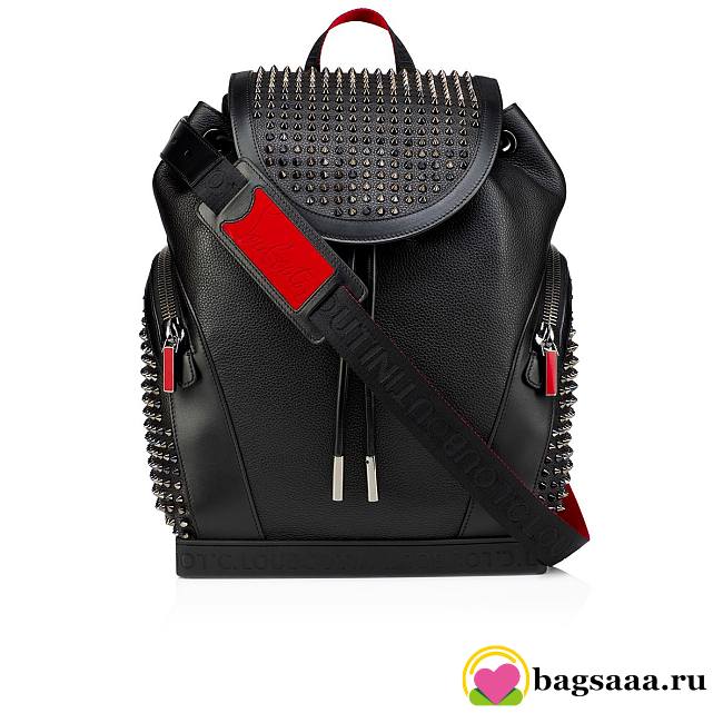 Bagsaaa Christain Louboutin Explorafunk Black Backpack - 44x35x16cm - 1