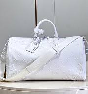 Bagsaaa Louis Vuitton Keepall Bandouliere Bag 50 White Optic - 50 x 29 x 23 cm - 1