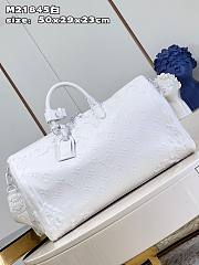 Bagsaaa Louis Vuitton Keepall Bandouliere Bag 50 White Optic - 50 x 29 x 23 cm - 5