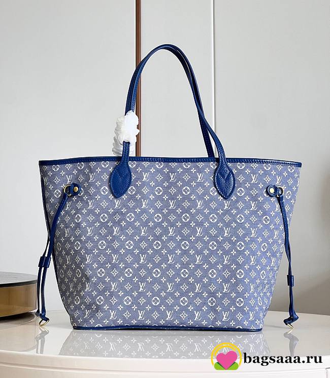 Bagsaaa Louis Vuitton Neverfull Denim Blue - 32x29x17 - 1