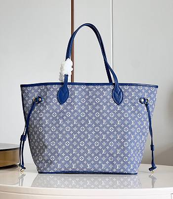Bagsaaa Louis Vuitton Neverfull Denim Blue - 32x29x17
