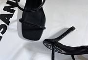 	 Bagsaaa Rene Caovilla Jewel Black Sandals Cleo Snake Round Toe - 2
