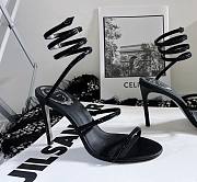 Bagsaaa Rene Caovilla Jewel Black Sandals Cleo Snake Arrown Toe - 1