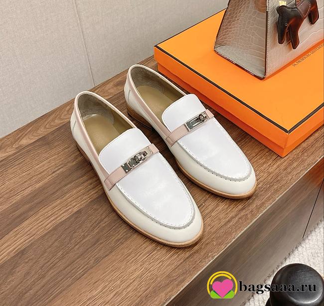 Bagsaaa Hermes Destin Loafers White - 1