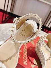 	 Bagsaaa Christian Louboutin Madmonica Flat Wedge Sandals White - 6