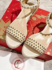 	 Bagsaaa Christian Louboutin Madmonica Flat Wedge Sandals White - 4
