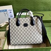 Bagsaaa Gucci Interlocking G Tote Beige and blue GG Supreme canvas - W31cm x H26.5cm x D14cm - 1