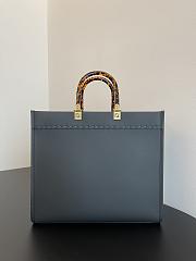 Bagsaaa Fendi Sunshine Medium Dark grey leather and elaphe shopper - 35x31x17cm - 4