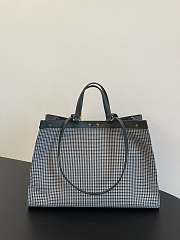 Bagsaaa Fendi X - Tote Grey houndstooth wool shopper with FF embroidery - 41x29.5x16cm - 4