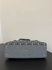 Bagsaaa Fendi X - Tote Grey houndstooth wool shopper with FF embroidery - 41x29.5x16cm - 5