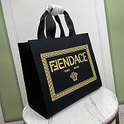 	 Bagsaaa Fendi Fendace Embroidered Canvas Logo Large Black Bag - 40×35×21.5cm - 5