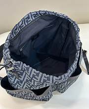 	 Bagsaaa Fendi Black Strike Backpack In Denim With Jacquard Ff Monogram Large - 42*18*45CM - 3