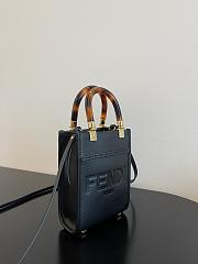 Bagsaaa Fendi Mini Sunshine Shopper Black Leather - 18x13x6.5cm - 4