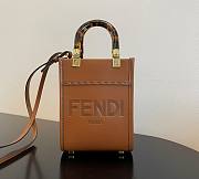 	 Bagsaaa Fendi Mini Sunshine Shopper Brown Leather - 18x13x6.5cm - 1