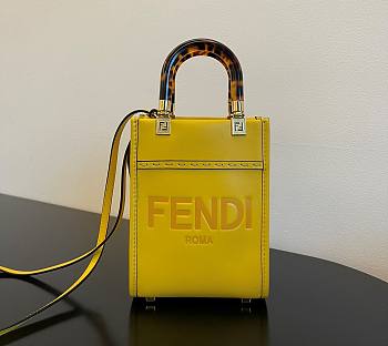 	 Bagsaaa Fendi Mini Sunshine Shopper Yellow Leather - 18x13x6.5cm