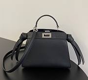Bagsaaa Fendi Peekaboo ISeeU Medium Black Leather Bag - 27*11*21cm - 1