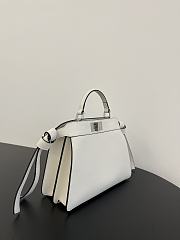 	 Bagsaaa Fendi Peekaboo ISeeU Medium White Leather Bag - 27*11*21cm - 3