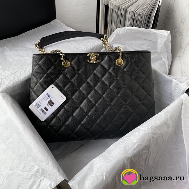Bagsaaa Chanel Black Quilted Caviar Tote - 31*23*14cm - 1
