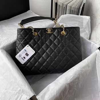 Bagsaaa Chanel Black Quilted Caviar Tote - 31*23*14cm
