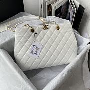 	 Bagsaaa Chanel White Quilted Caviar Tote - 31*23*14cm - 1