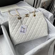 	 Bagsaaa Chanel White Quilted Caviar Tote - 31*23*14cm - 2