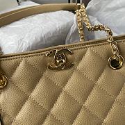 	 Bagsaaa Chanel Beige Quilted Caviar Tote - 31*23*14cm - 3