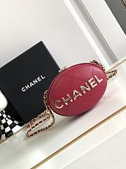 Bagsaaa Chanel Round Red Lambskin Bag - 8.5x12x6cm - 1